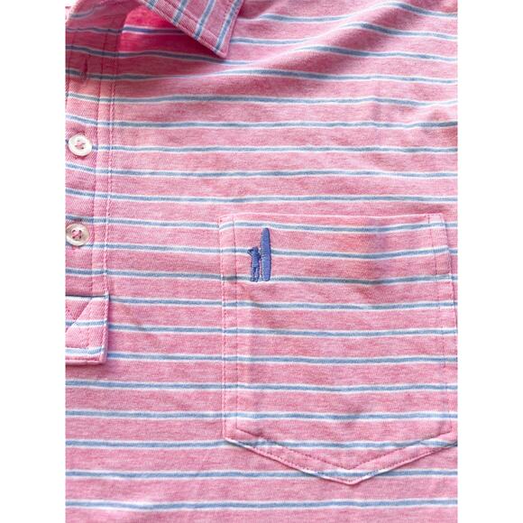 Men’s Johnnie-O Hangin’ Out Short Sleeve Pink and Blue Polo Shirt Size XL - Picture 3 of 6